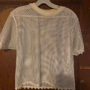 White fishnet t shirt